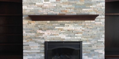 Heat & Glo 6000C Fireplace – Graphite Arcadia Front – Golden Honey Stacked Stone